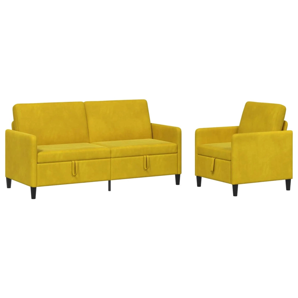 Set di Divani con Storage 2 pz Giallo Poliestere 3429225