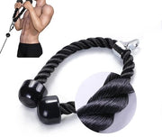Manubrio di Trazione - Materiale Nylon Resistente - Corda per Tricipiti - Maniglie Antiscivolo - Acciaio Inossidabile - Fino a 300 kg di Peso - Corda per Tricipiti