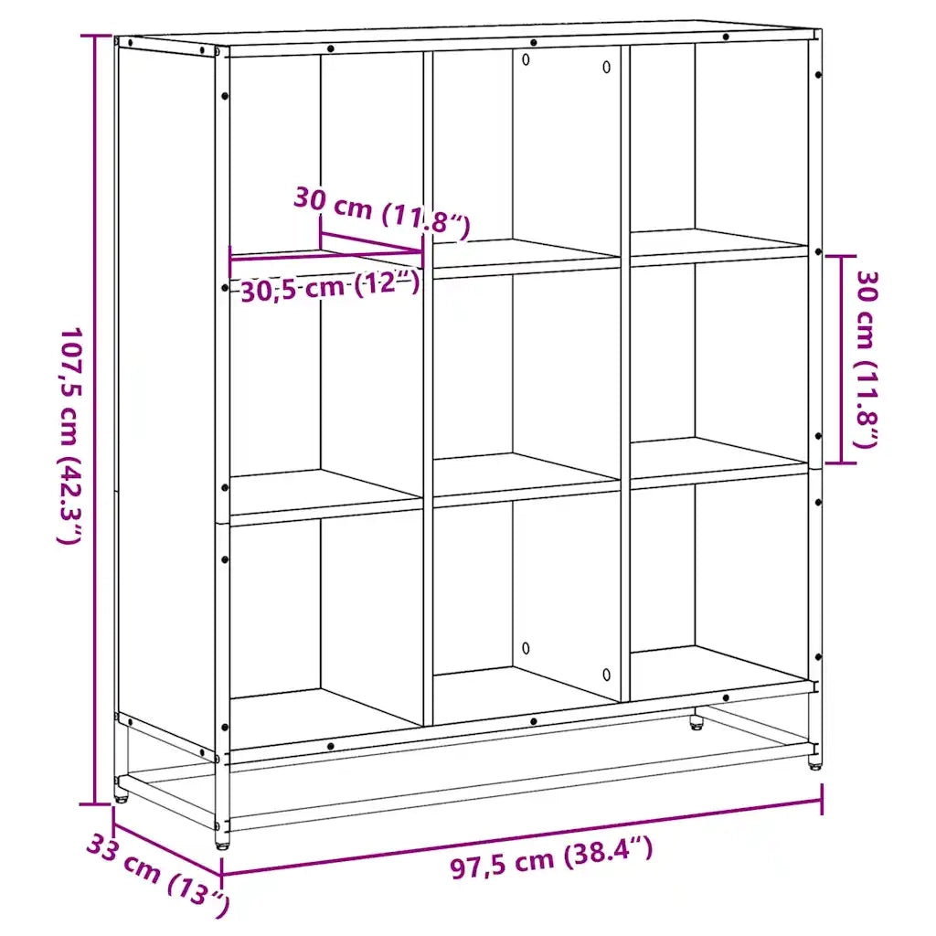 Libreria Rovere Marrone 97,5x33x107,5 cm Multistrato e Metallo 3300864