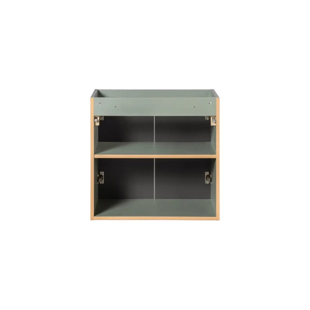 Mobile sottolavabo ELVINA – 60 cm – 2 cassetti – Colore verde salvia pastello – Mobile sospeso