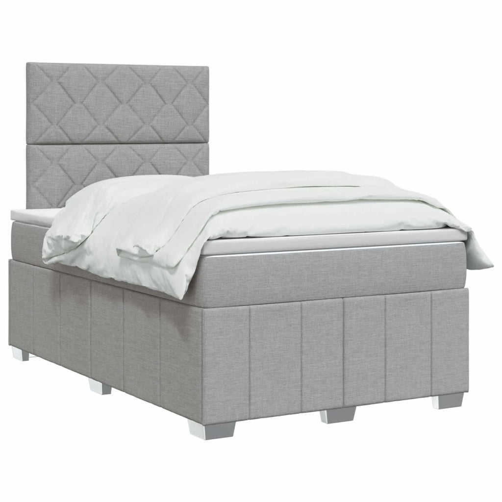 Letto box spring con materasso Grigio Chiaro 120 x 190 cm 3454099