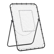 Rete da Calcio Rebounder Pieghevole con Bersaglio, Altezza e Angolazione Regolabili, Metallo e PE, 123x73x178.5cm, Nero