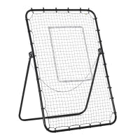 Rete da Calcio Rebounder Pieghevole con Bersaglio, Altezza e Angolazione Regolabili, Metallo e PE, 123x73x178.5cm, Nero