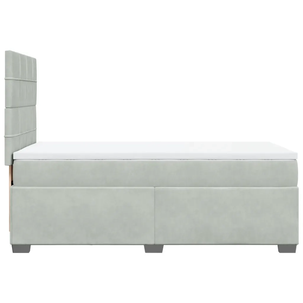Giroletto a Molle con Materasso Grigio Chiaro 80x200 cm Velluto 3290762