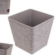 Copertura per vaso da fiori KADAX con supporto quadrato, tessuto fantasia tortora, 30 cm