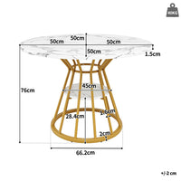 Tavolo tondo da pranzo - Xylo - marmorizzato oro/nero gambe metallo
