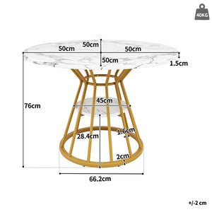 Tavolo tondo da pranzo - Xylo - marmorizzato oro/nero gambe metallo