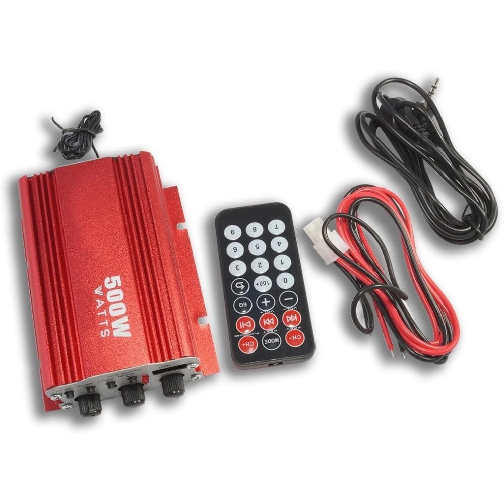 Trade Shop - Mini Amplificatore Stereo A 2 Canali Per Auto Moto Da 500w Usb Mp3 Kinter Ma-150 -
