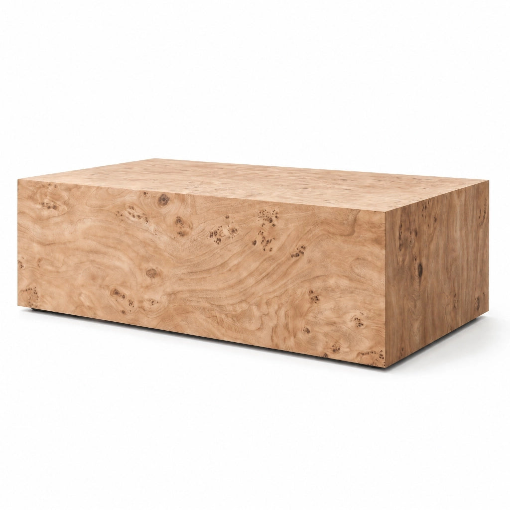 Tavolino da caffè minimalista in MDF; versatile; superficie liscia; naturale