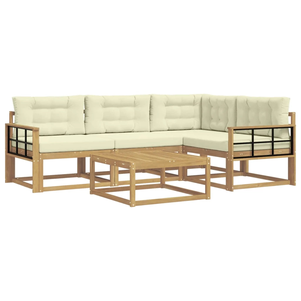 Set di divani da esterno 5 pcs Bianco e Crema 79 x 79 x 37 cm