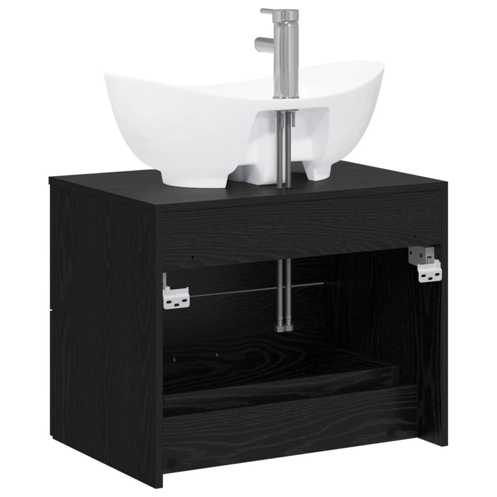 Set di mobili per il bagno Rovere Nero Legno ingegnerizzato 3404399