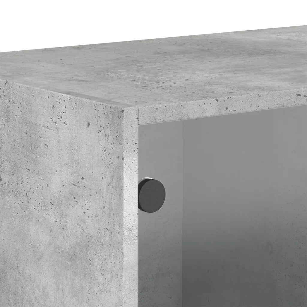 Mobile a Muro con Ante in Vetro Grigio Cemento 68,5x37x35 cm 836503
