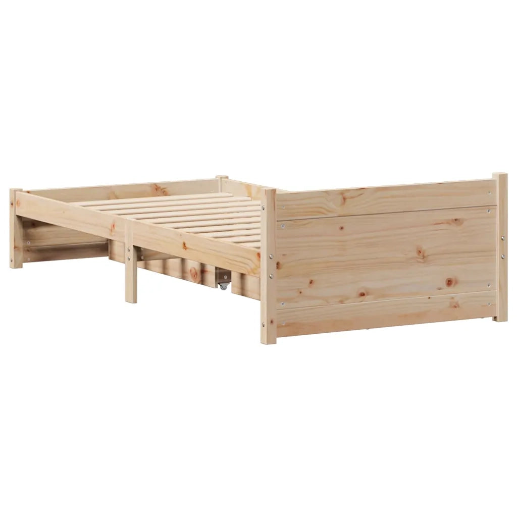 Letto senza Materasso-Struttura Letto 75x190 cm in Legno Massello Pino 208391