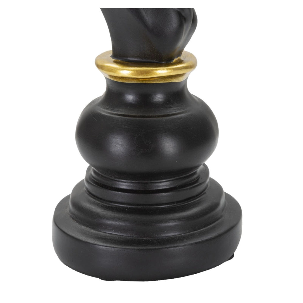 Scultura Scacchi 12, Nero, Poliresina, 14x11x27 cm