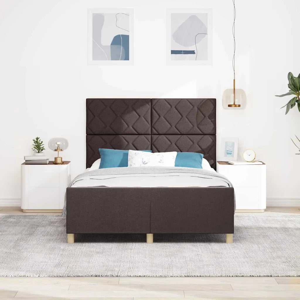 Struttura del letto Marrone scuro 140 x 190 cm Tessuto 3344805