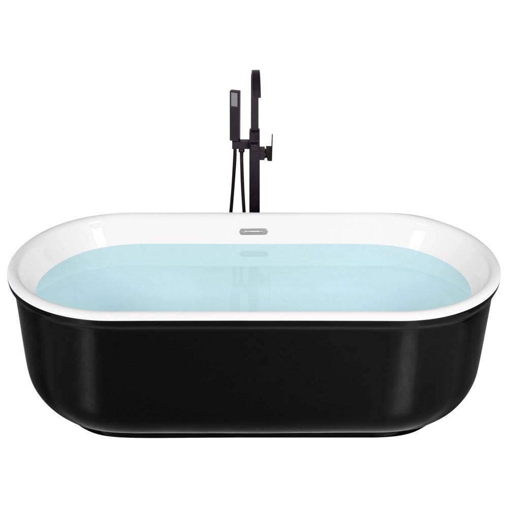 Vasca da Bagno Freestanding 170 cm Acrilico Sanitario Bianco e Nero