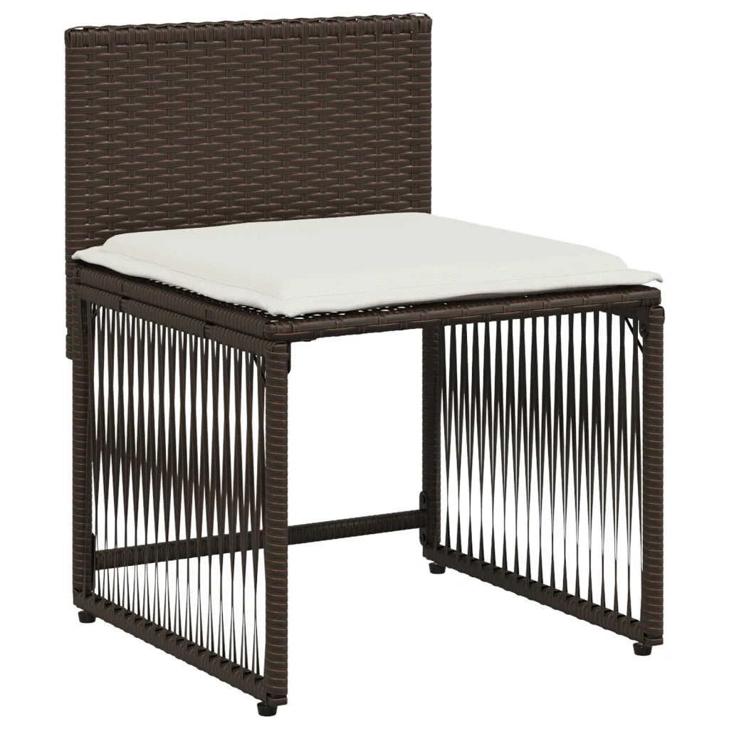 vidaXL Set da Pranzo da Giardino 7pz con Cuscini in Polyrattan Marrone