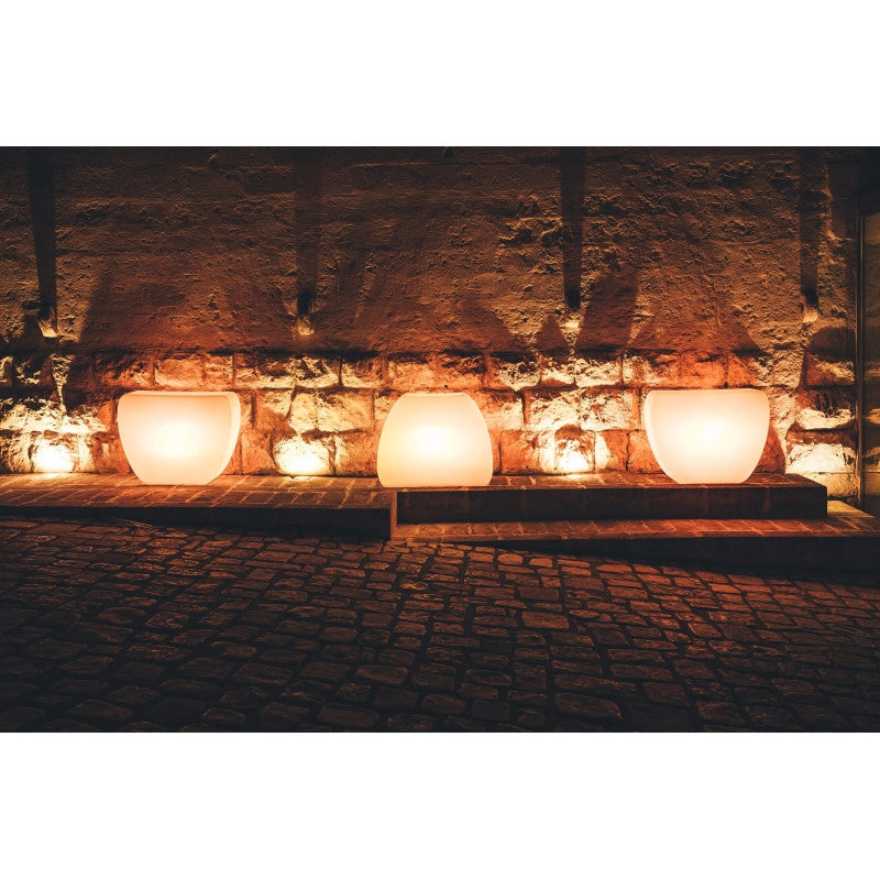 Vaso luminoso moderno di design 100x31 H80 in polimero resistente con LED bianco per interno ed esterno - Made in Italy - Monacis