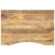 Piano Scrivania con Curva 100x60x2,5cm Massello Grezzo di Mango