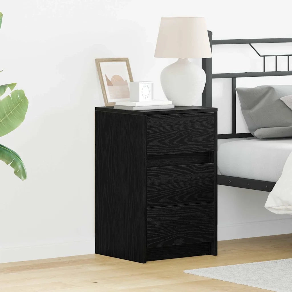 Armadio da Notte Rovere Nero 38 x 34 x 61 cm Legno multistrato 868932