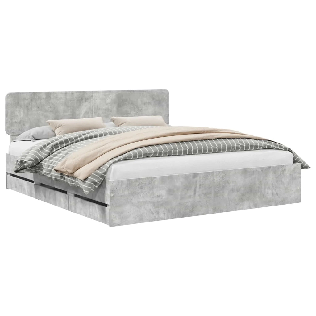 Struttura del letto con cassetto Grigio Cemento 200 x 200 cm 3412153