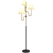 Lampada da Terra Alta con 3 Punti Luce Attacco E27 e Interruttore a Pedale 54x54x165 cm Base in Metallo Oro