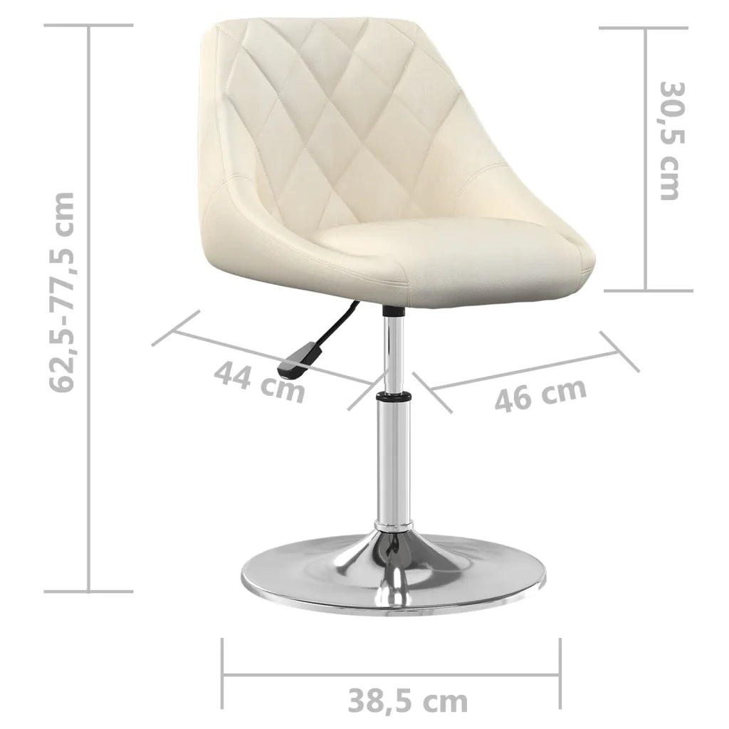 vidaXL Sedie da Pranzo Girevoli 6 pz Crema in Velluto
