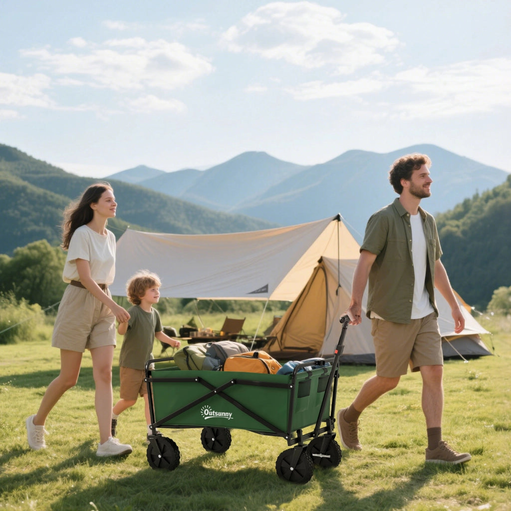 Carrello Trasporto Pieghevole ¨C zephmum ¨C Verde Scuro 83x50x99 cm