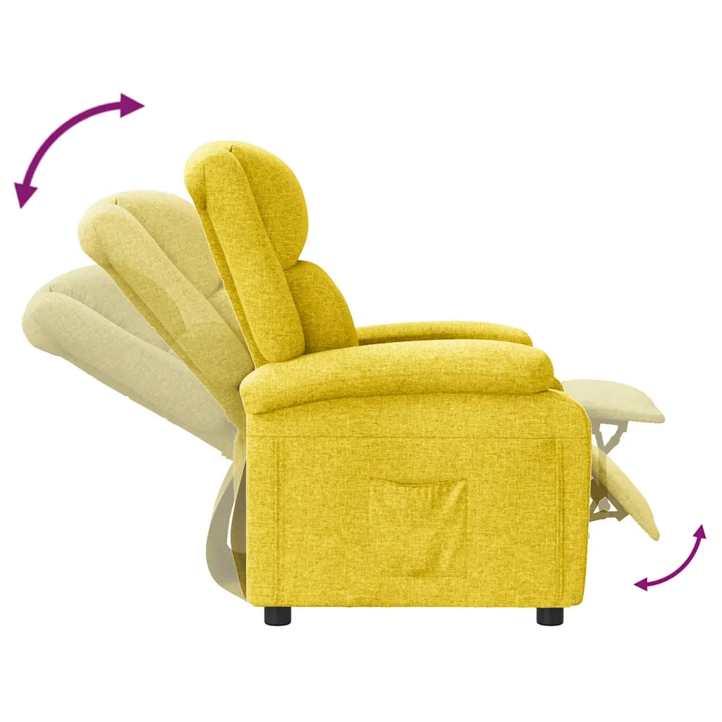 Poltrona Reclinabile Gialla in Tessuto cod mxl 59006