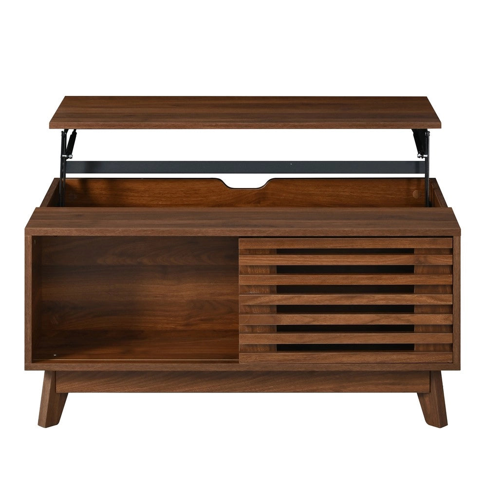 Tavolino da Caff¨¨ Moderno ¨C Xylo ¨C Effetto Noce, MDF, Piano Regolabile, Ante a Scorrimento