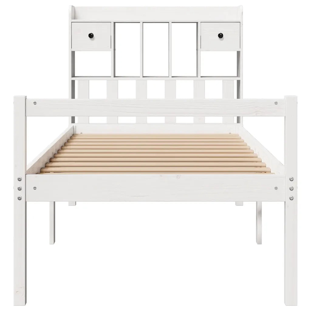 Letto con Libreria senza Materasso 75x190 cm in Legno Pino 3322040