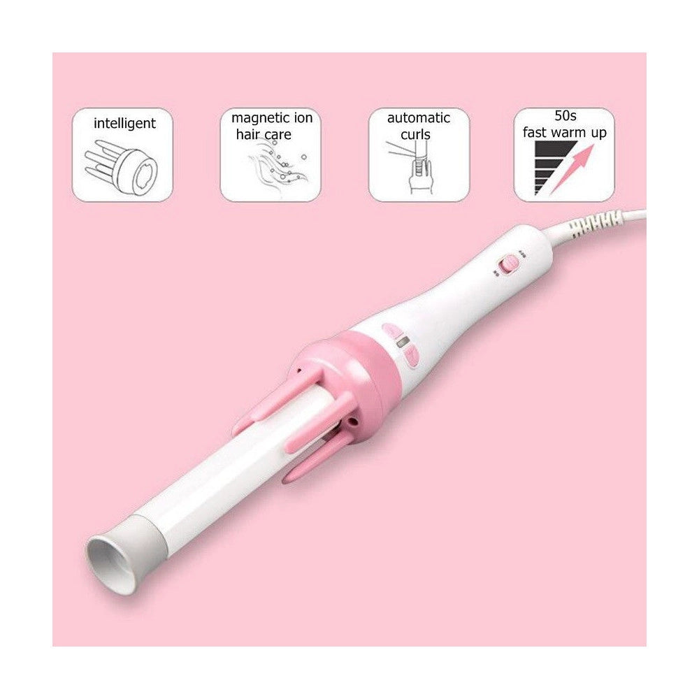 Trade Shop - Ferro Arricciacapelli Piastra Rotante Arriccia Capelli Ricci Automatico Pettine -