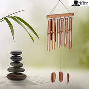 Gong da vento 80 cm - Sostegno per gong da vento in bambù con chiodo a sospensione