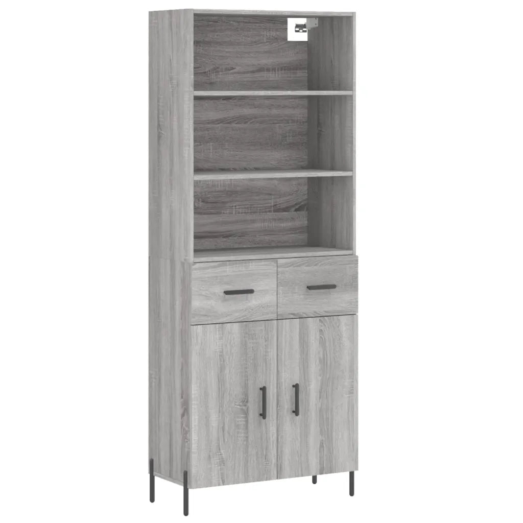Credenza | Madia | Buffet da pranzo | Armadio da pranzo Grigio Sonoma 69,5x34x180 cm in Legno Multistrato