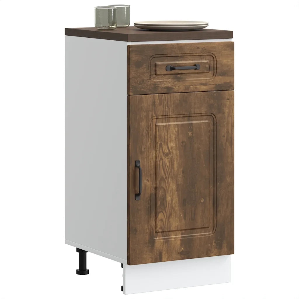 Base da Cucina Kalmar Rovere Fumo in Legno Multistrato 853472