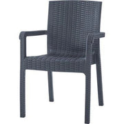 SEDIA RATTAN KRETA + BRACCIOLI DOMUS  PP ANTRACITE CM 58X75 H.CM 85