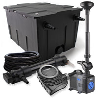 Set Filtro a 1 camera 60000l Chiarificatore UVC 36W Pompa NEO10000 80W Tubo Fontana