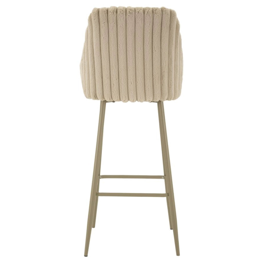 Set di 2 Sgabelli Alti VKH881, Beige, Poliestere, 52x46x111 cm