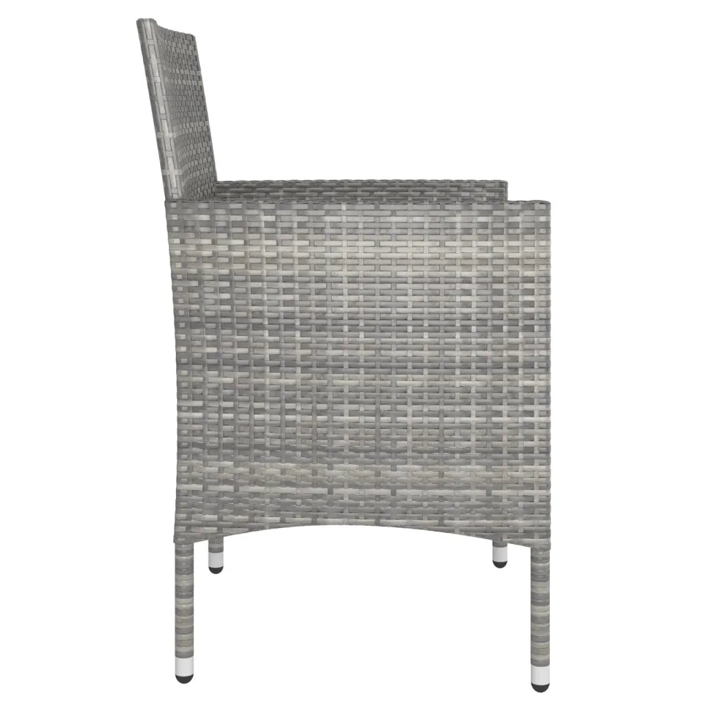 Set Sedie da Giardino con Poggiapiedi 4 pz | Sedie da Esterno in Polyrattan Grigio