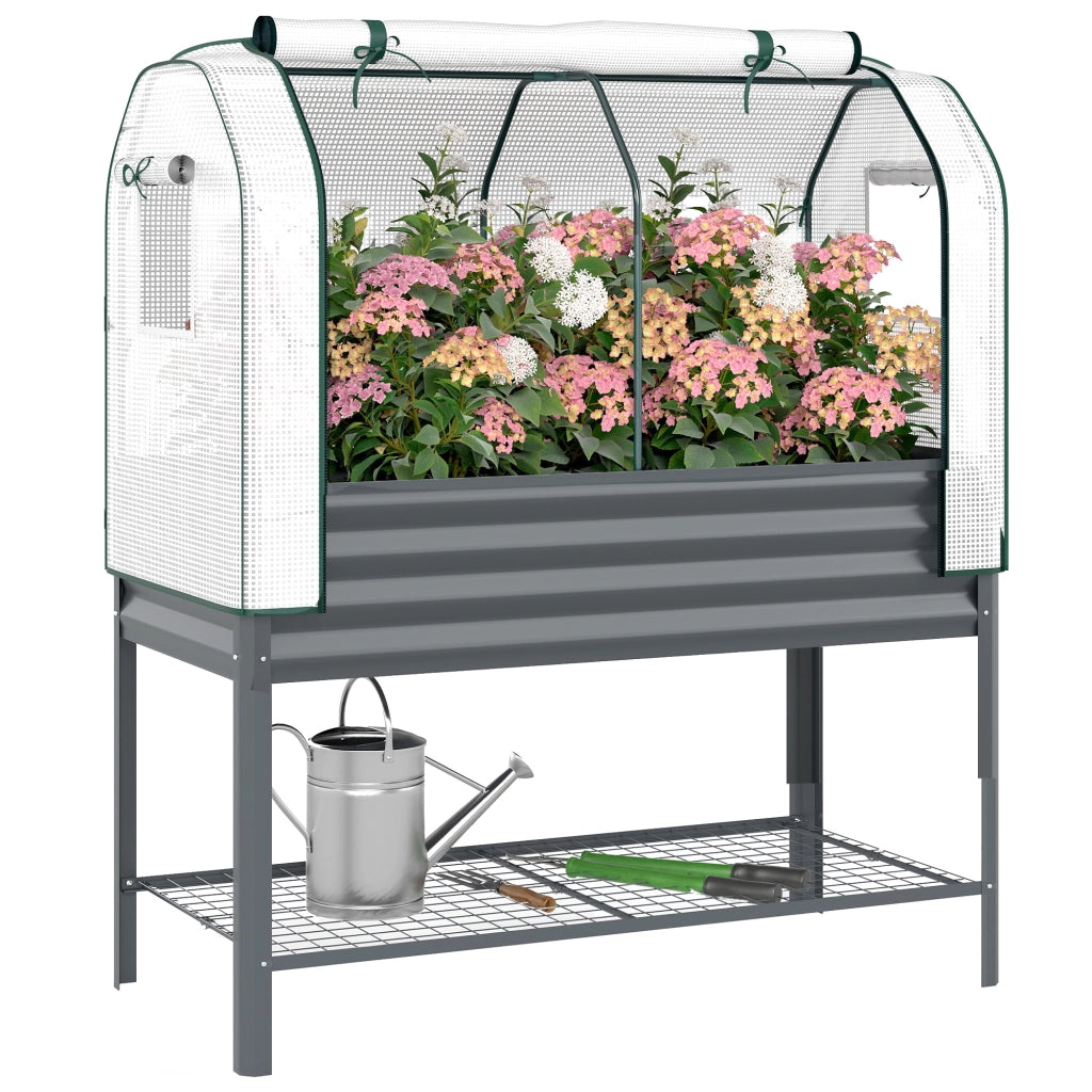 Letto da Giardino rialzato con serra in metallo ¨C zephmum ¨C 120x55x140cm