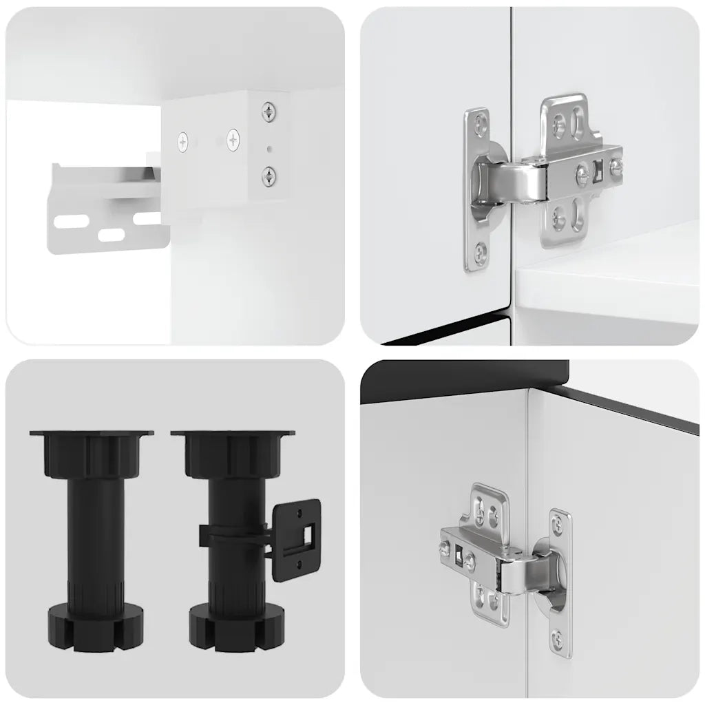 Set Mobili da Cucina 7 pz Kalmar Neri Legno Multistrato 3314762