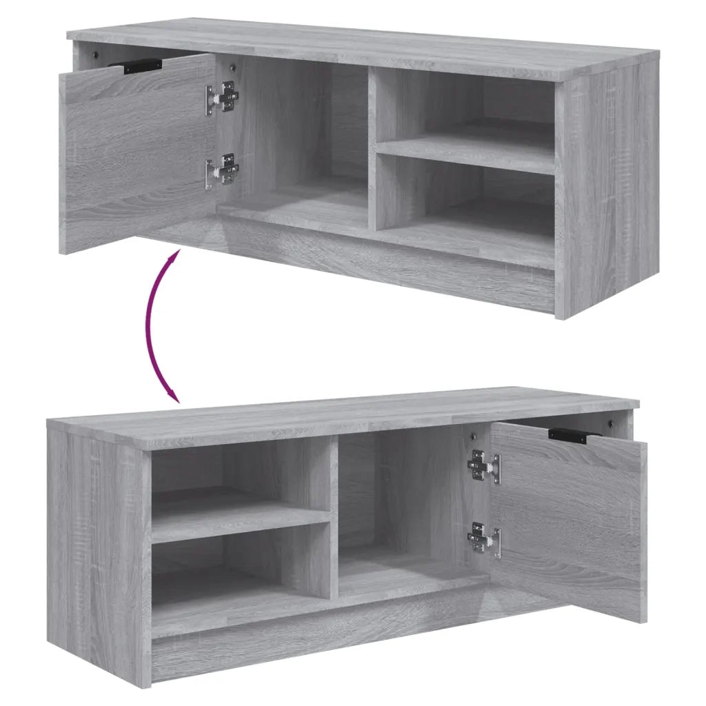 Mobile TV-Credenza TV-Console TV Grigio Sonoma 102x35,5x36,5 cm in Legno Multistrato