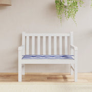 Cuscino Panca Giardino-Cuscini per panchina da esterno Bianco e Blu 100x50x4 cm Tessuto Oxford