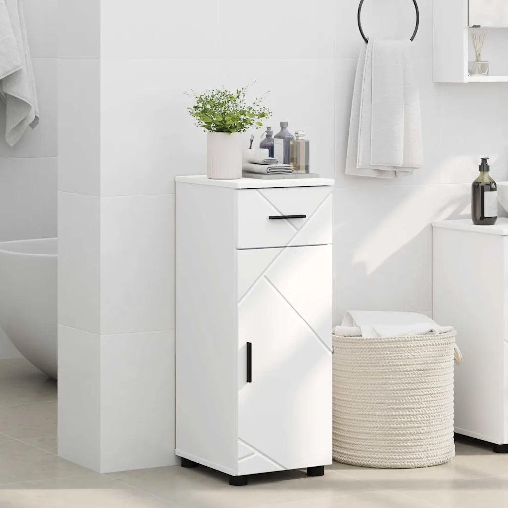 Mobile da Bagno | Armadio da bagno con cassetto con porta Bianco 30 x 35 x 80 cm
