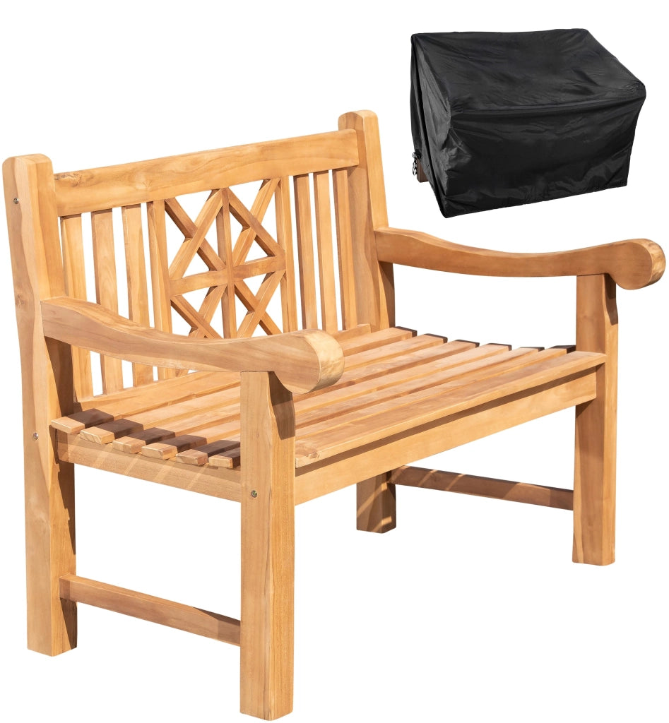 Teakbank Florida 120 cm mit Abdeckhaube