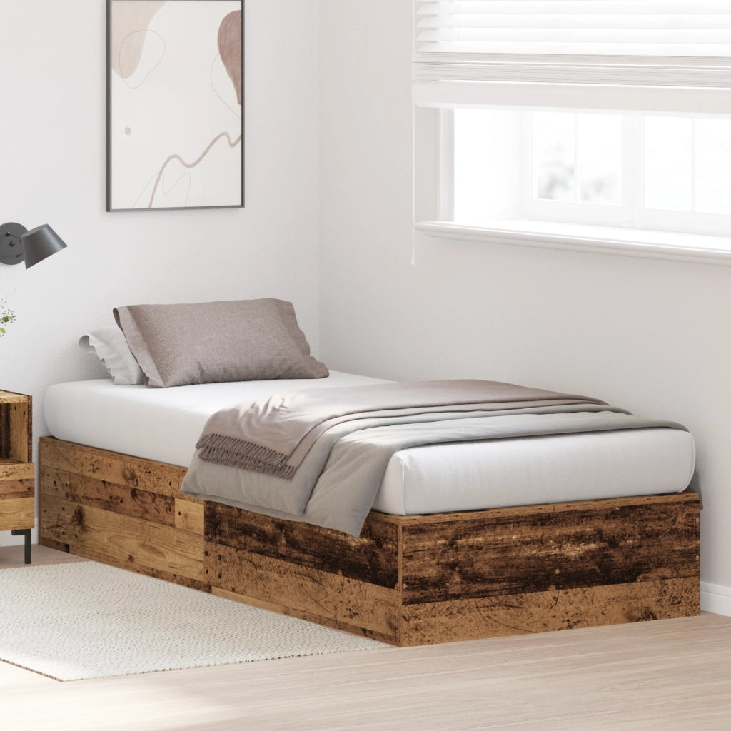 Struttura Letto con Contenitore Legno Vecchio 75x190 cm Legno Ingegnerizzato
