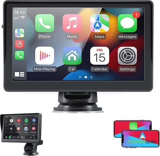 Display Auto 7 pollici IPS Touchscreen con Bluetooth 5.0 e Supporto per Android Auto e CarPlay
