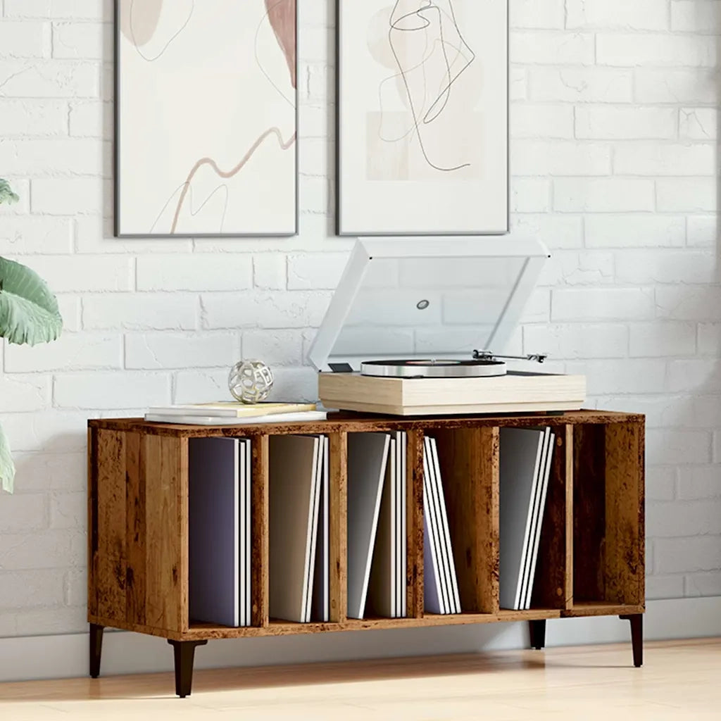 vidaXL Mobile Porta Dischi Legno Antico 100x38x48 cm Legno Multistrato