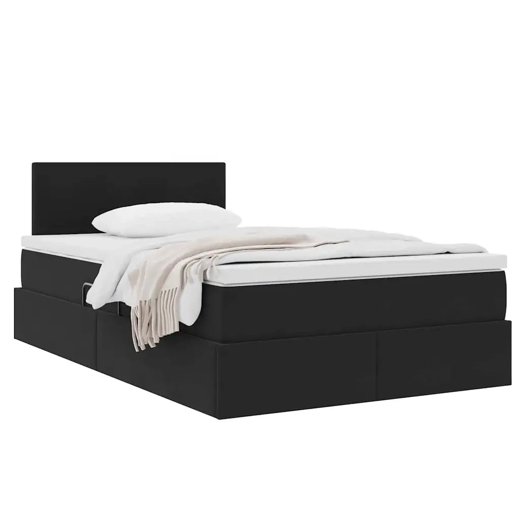 Letto con Contenitore con materasso Nero 120 x 200 cm Velluto 3370691