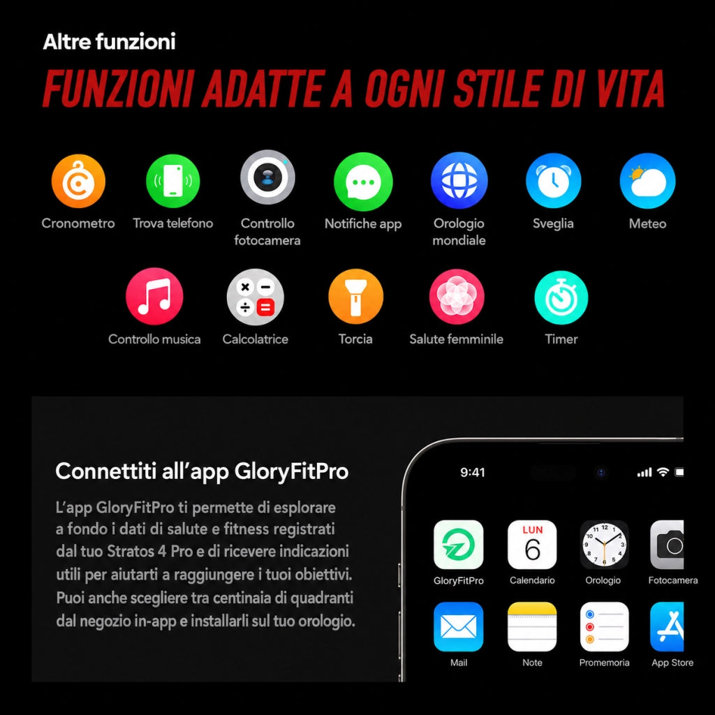 Smartwatch Orologio Intelligente con GPS; chiamate Bluetooth; schermo AMOLED da 1;43"; torcia; impermeabile 5 ATM - Bronze